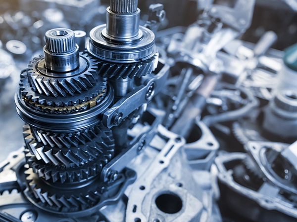Close up of transmission internal gears