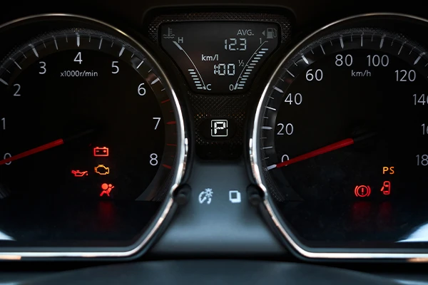 Various dashboard warning lights